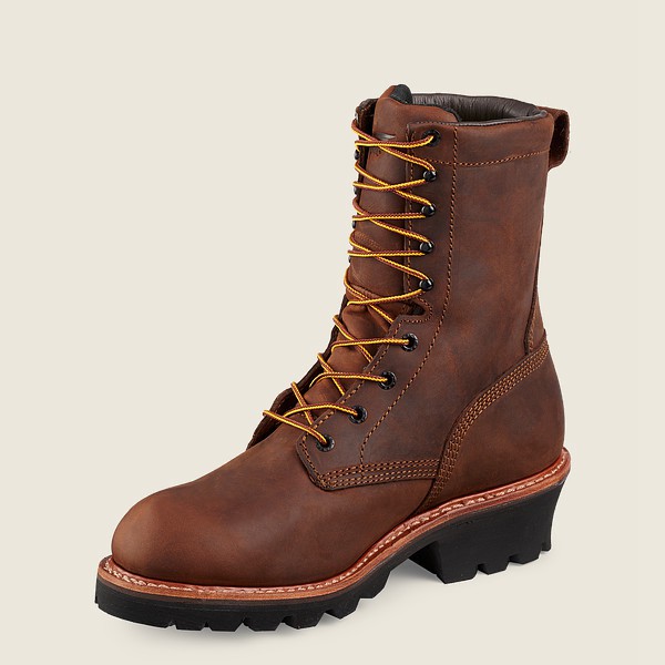 Red Wing Work Boots Loggermax - 9-inch Insulated Waterproof Soft Toe - Brown - Mens ZSX137609